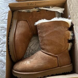 UGG Tan Bailey Bow Boots